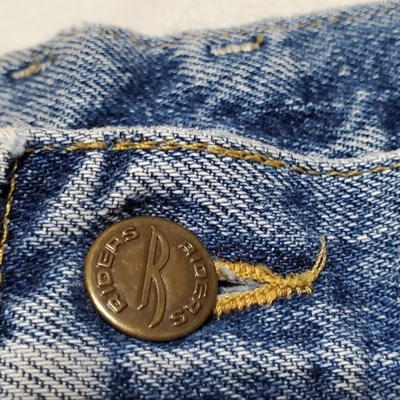 VINTAGE 90s Lee Mid Wash Distressed Stone Wash High Rise Jeans 12 Long - Picture 11 of 13